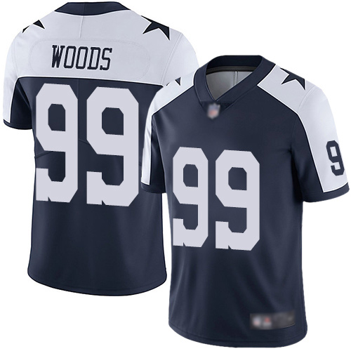 Men Dallas Cowboys Limited Navy Blue Antwaun Woods Alternate 99 Vapor Untouchable Throwback NFL Jersey